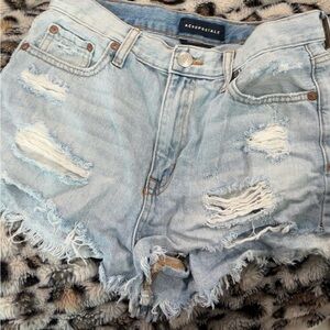 Aeropostale Blue Jean Shorts Distressed Raw Hem